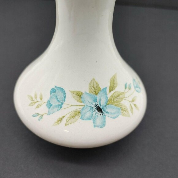 Ceramic Vase With Blue Floral Design & Turquoise Interior Marked Anna 1972 VTG - Picture 5 of 9